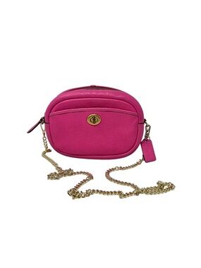 Coach Camera Crossbody Pebbled Leather Gold Chain C9992